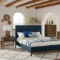 Charity 5Pc Bedroom Set 300626 - Blue Fabric - Coaster w/Options