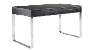 Wenge Finish Contemporary Office Desk With Metal Legs