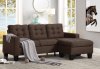 Earsom Sectional Sofa 56655 in Brown Fabric by Acme