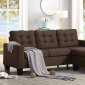 Earsom Sectional Sofa 56655 in Brown Fabric by Acme