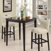 102587 3Pc Pub Set by Coaster w/Choice of Color Stools