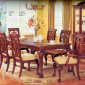 Brown Finish Classic Formal Wood Dining Table w/Optional Items