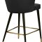 Cassie Counter Stool 793 Set of 2 Black Velvet Fabric - Meridian