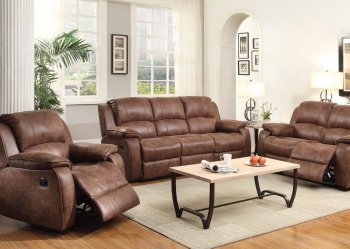 Zanthe II Motion Sofa in Brown Padded Suede by Acme w/Options [AMS-51440 Zanthe II]