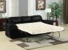 Black Bonded Leather Match Modern Sofa w/Queen Size Sleeper