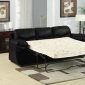 Black Bonded Leather Match Modern Sofa w/Queen Size Sleeper