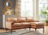 Harper Sectional Sofa in Saddle Leather by Beverly Hills