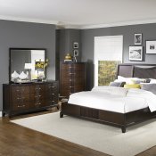 Dark Espresso Finish Contemporary Bedroom w/Optional Items