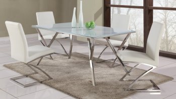 Jade 5Pc Modern Dining Set w/Starphire Glass Top [CYDS-Jade]