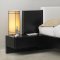 Wenge Finish Contemporary Monroe Platform Bed w/Backrest Pillows