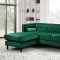 Taylor Sectional Sofa 643 in Green Velvet Fabric by Meridian