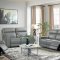 Santana Power Motion Sofa in Gray Leather Match by Klaussner