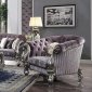 Versailles Chair 56827 in Velvet & Antique Platinum by Acme