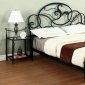 Matt Black Metal Modern Bedroom w/Optional Night Stands