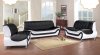 Edna Sofa & Loveseat Set in Black and White