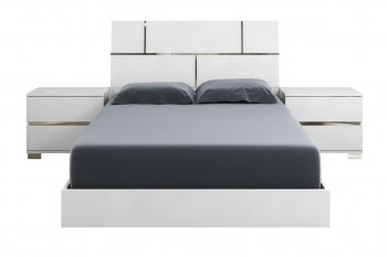 Pisa Bed in High Gloss White Lacquer by Casabianca [CBB-Pisa White]