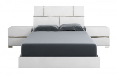 Pisa Bed in High Gloss White Lacquer by Casabianca