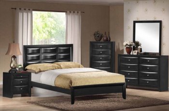 Livia Bedroom 5Pc Set in Black by Global w/Options [GFBS-Livia Black]