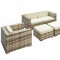 Malibu 5Pc Patio Sofa Set by Modway in Sepia & White