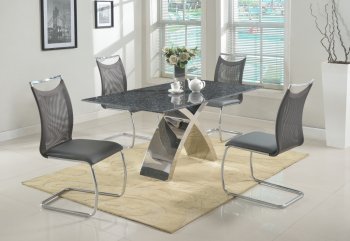 Ingrid Dining Table 5Pc Set w/ Nadine Chairs by Chintaly [CYDS-Ingrid-Nadine]