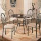 Rich Dark Brown Top & Metal Base Modern 5Pc Dining Set