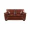 Leather Italia Maeser Sofa & Loveseat Set in Pecan w/Options