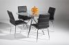 Glass Top & Metal Legs Modern Dining Table w/Optional Chairs