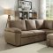 Alka Sectional Sofa CM6576 in Light Brown Faux Nubuck Fabric