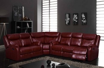 U9303 Motion Sectional Sofa in Burgundy by Global [GFSS-U9303 Burgundy]