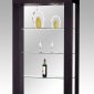 Modern Wenge Finish Display Cabinet With 3 Glass Shelves