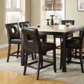 Black Counter Height Dining Table w/Faux Marble Top & Options