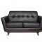 Luray Sofa LL90BLL in Black Leatherette by LeisureMod w/Options