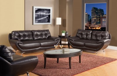 SM6081 Volos Sofa in Chocolate Leatherette w/Options