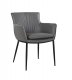 Kani Dining Armchair Set of 2 in Charcoal Gray Leather by J&M