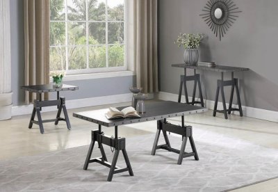 708208 3Pc Coffee & End Table Set - Gunmetal - Coaster w/Options