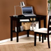 Black Finish Modern Naco 2Pc Corner Desk & Chair By Acme