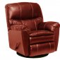 Red Leather Touch Cosmo Modern Swivel Glider Recliner