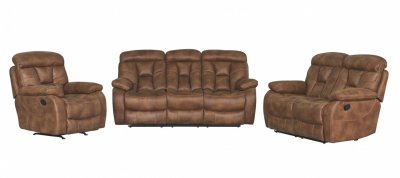 U2007 Reclining Sofa in Camel Micro Suede w/Options