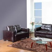 Black Bonded Leather Modern 7020 Sofa w/Options