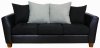 Black Fabric & Leatherette Modern Sofa & Loveseat Set w/Options