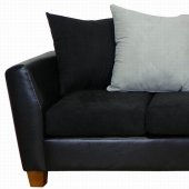 Black Fabric & Leatherette Modern Sofa & Loveseat Set w/Options