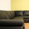 Black Leather Modern Sectional Sofa w/Hardwood Feet