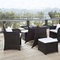 Artesia 5Pc Outdoor Patio Dining Set in Brown/White by Modway