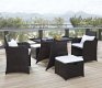 Artesia 5Pc Outdoor Patio Dining Set in Brown/White by Modway