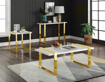 Amore Coffee Table 273 in Gold by Meridian w/Options [MRCT-273-Amore]