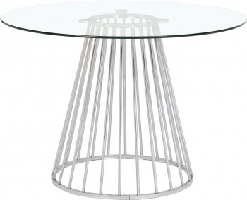 Gio Dining Table 752 w/ Clear Glass Top & Chrome Metal Base [MRDS-752 Gio]