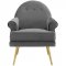 Revive Accent Chair in Gray Velvet Fabric by Modway