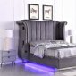 LCL-B03 Upholstered Bed in Gray Velvet