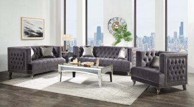 Hegio Sofa 55265 in Gray Velvet by Acme w/Options