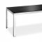 Black or White Glass Top Dining Table with Brushed Steel Frame